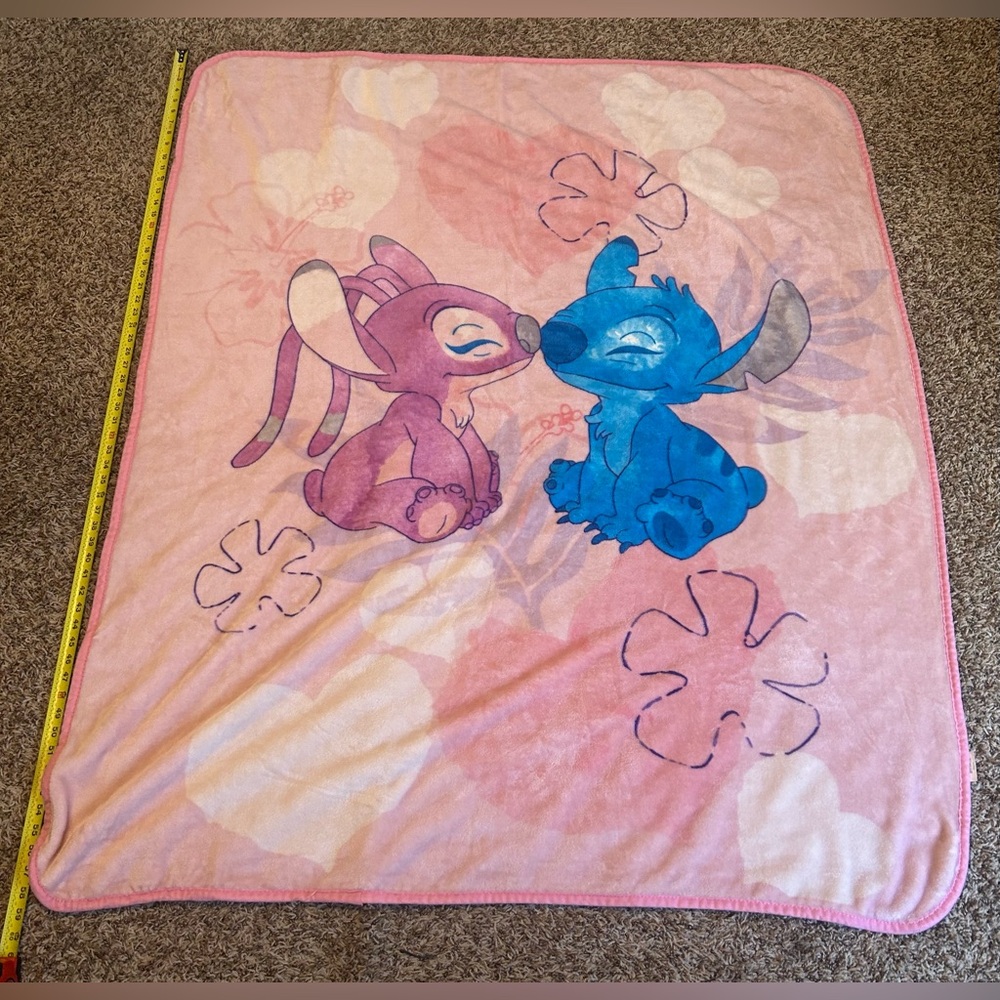 Lilo And Stitch Blanket Angel Pink Hearts KCare